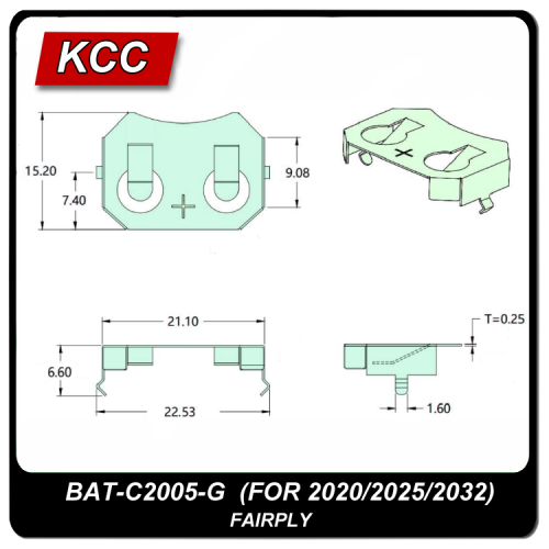 電池扣/彈片BAT-C2005-G (2023)