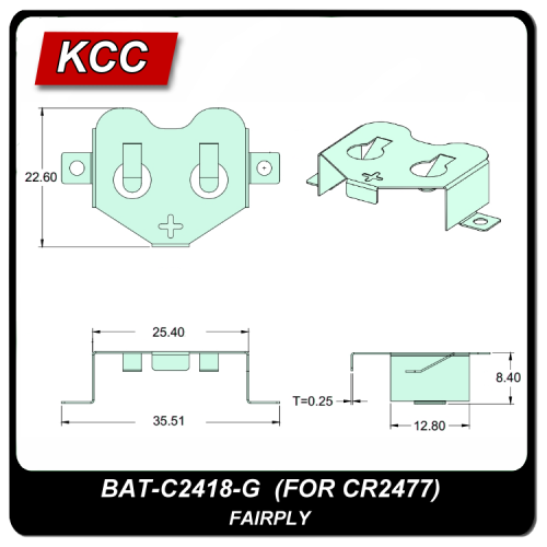 電池扣/彈片BAT-C2418-G (2477)