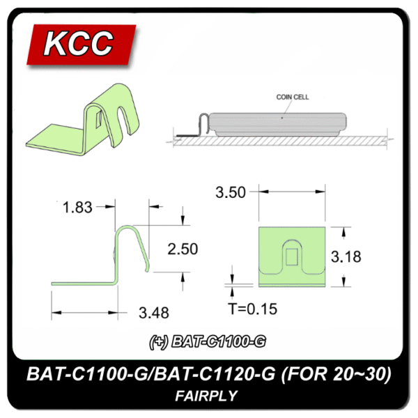 電池扣/彈片BAT-C1100-G/BAT-C1120-G：圖片 2