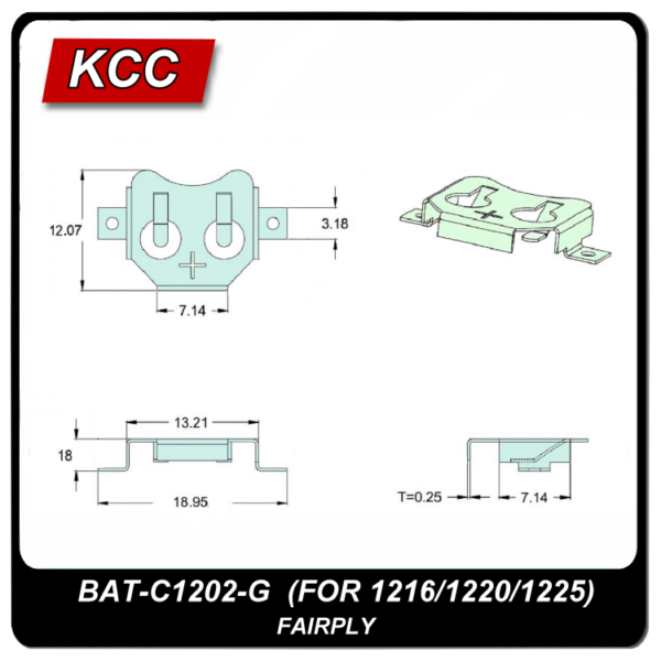 電池扣/彈片BAT-C1202-G (1220)：圖片 2