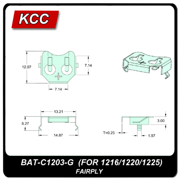 電池扣/彈片BAT-C1203-G (1220)：圖片 2