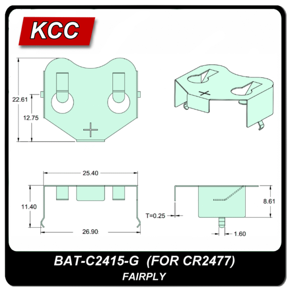 電池扣/彈片BAT-C2415-G (2477)：圖片 2